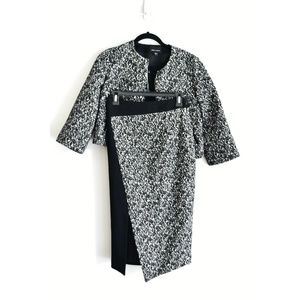 Judith & Charles Size 2 Charcoal, White & Black Wool Suit
